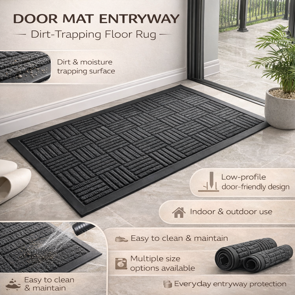 Door Mat Entryway Dirt Trapping Floor Rug
