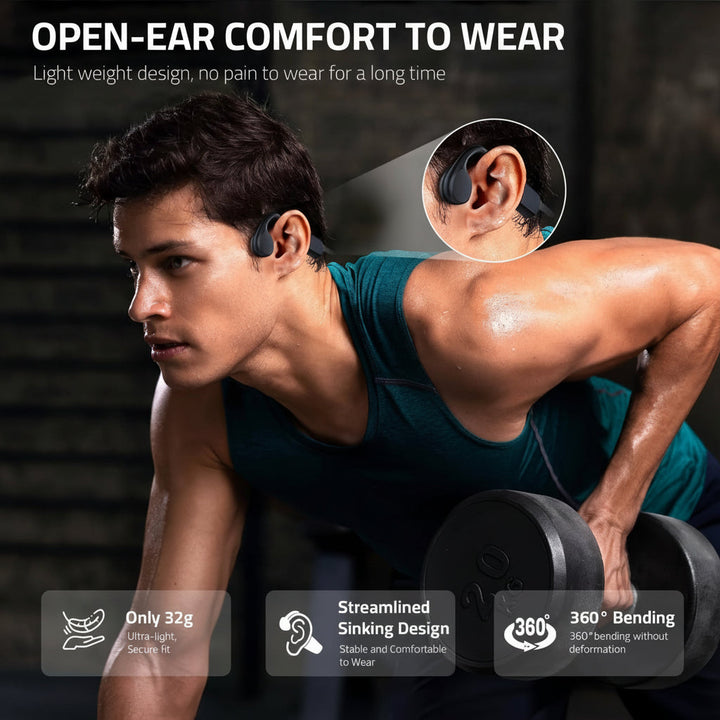 Wireless Bone Conduction Headphones USB Charging Open Ear Sport