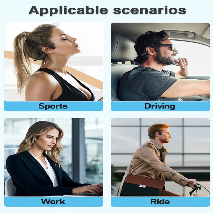 Wireless Bone Conduction Headphones USB Charging Open Ear Sport