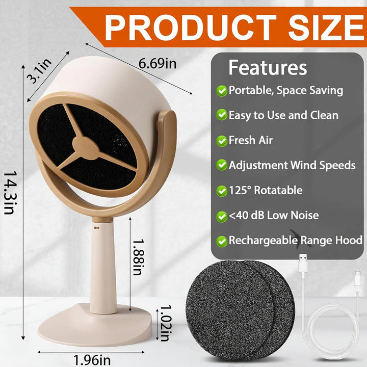 Portable Range Hood Rechargeable Kitchen Exhaust Fan