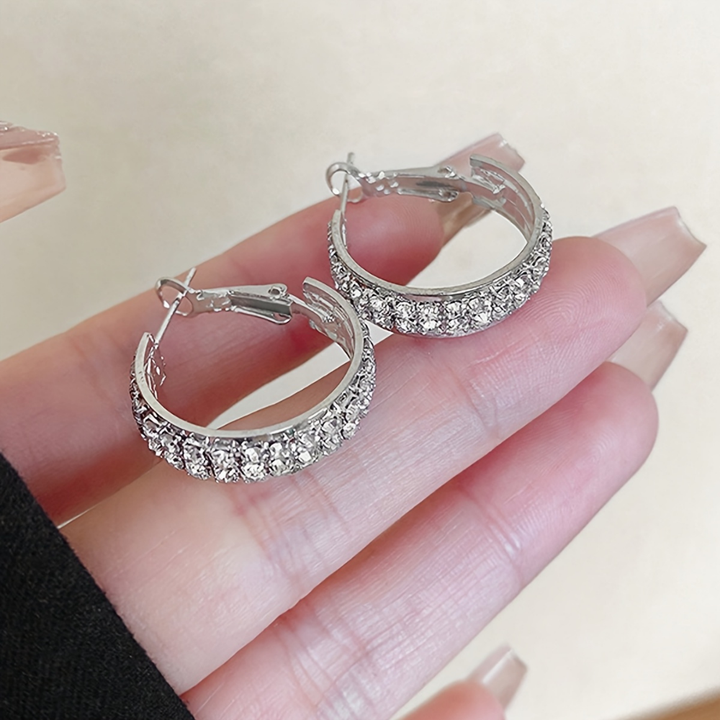 Earrings Mothers Day Gift Gold Crystal Hoop Elegant jewelry