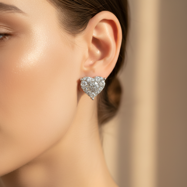 Earrings Mothers Day Gift Heart Crystal Stud Fashion jewelry