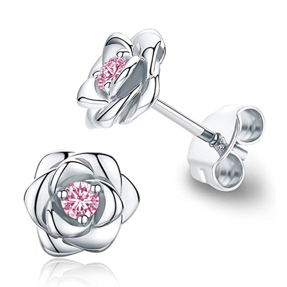 Earrings Mothers Day Gift Gold Birthstone Flower Stud jewelry