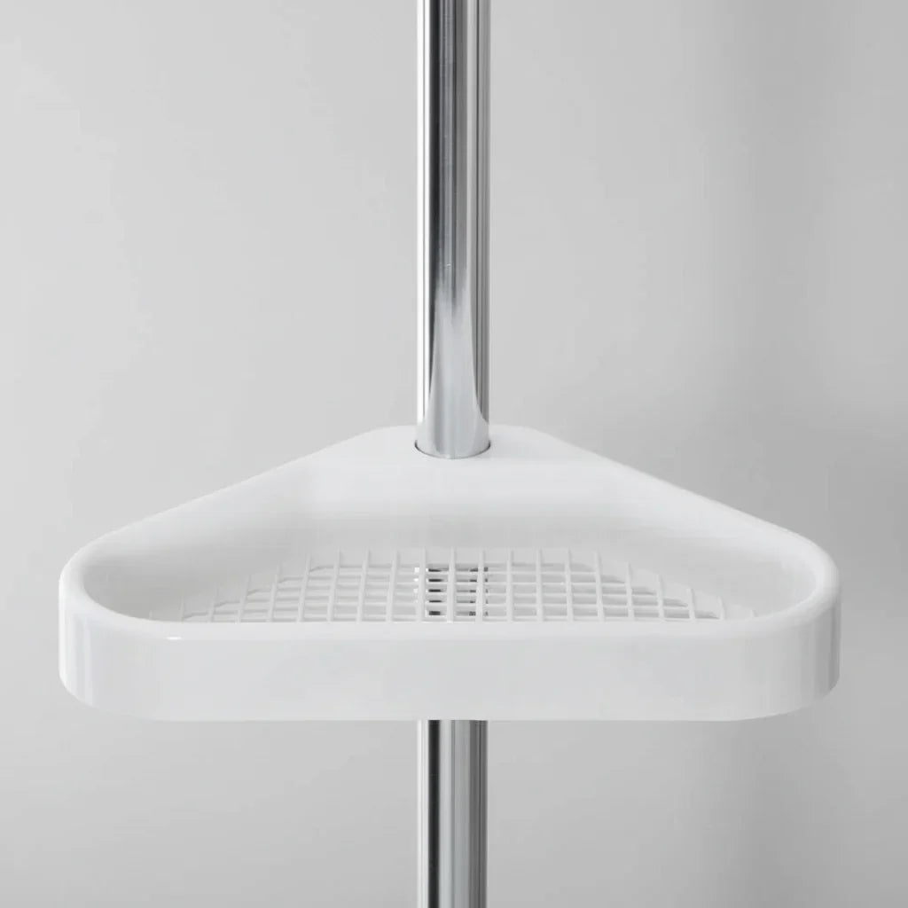 Shower Shelf Tension Pole Adjustable Corner Bathroom Storage Rack