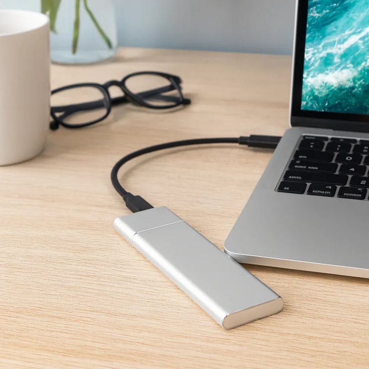 External Hard Drive Portable USB Aluminum Slim Storage Design
