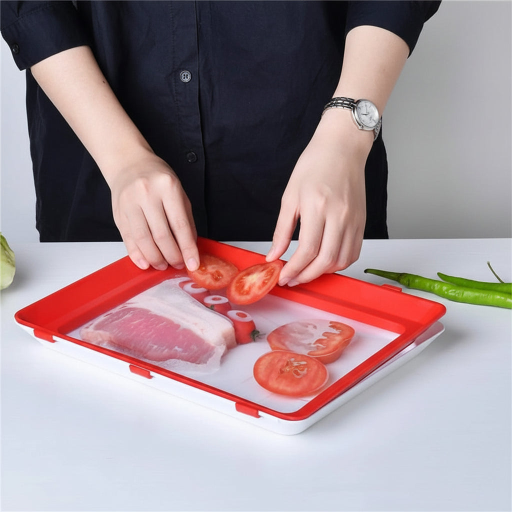Food Storage Tray Reusable Elastic Seal Kitchen Freshness Container