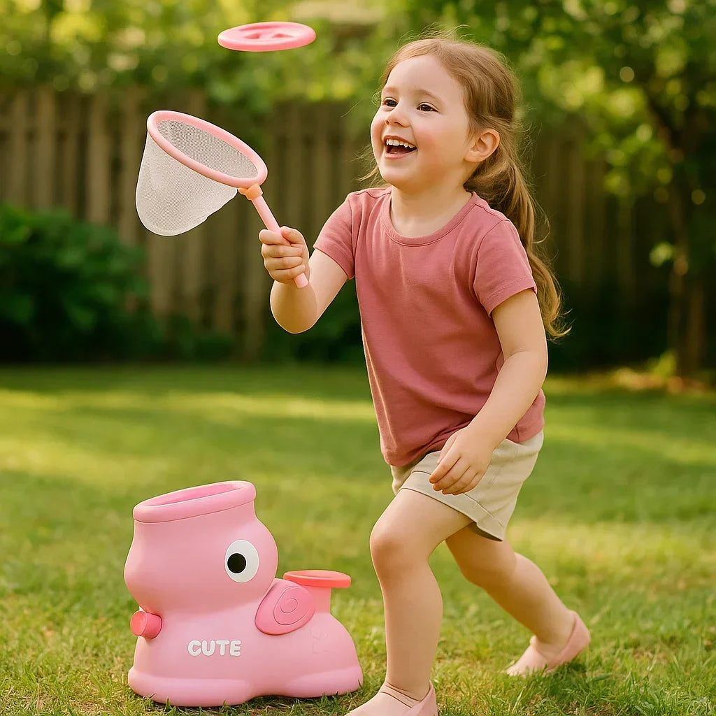 Kids Toy Frisbee Launcher Net Game Active Catch Play Set