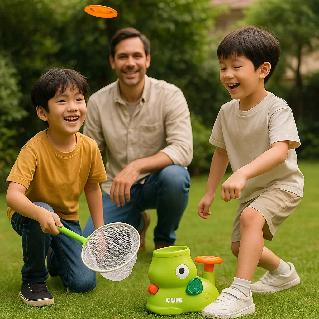 Kids Toy Frisbee Launcher Net Game Active Catch Play Set
