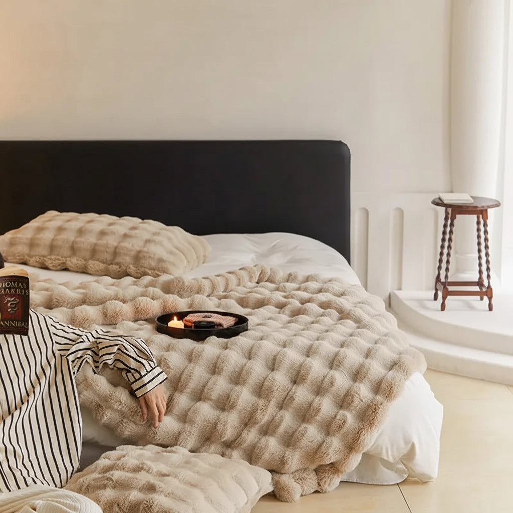 Throw Blanket Faux Fur Plush Soft Cozy Sofa Bed Cover
