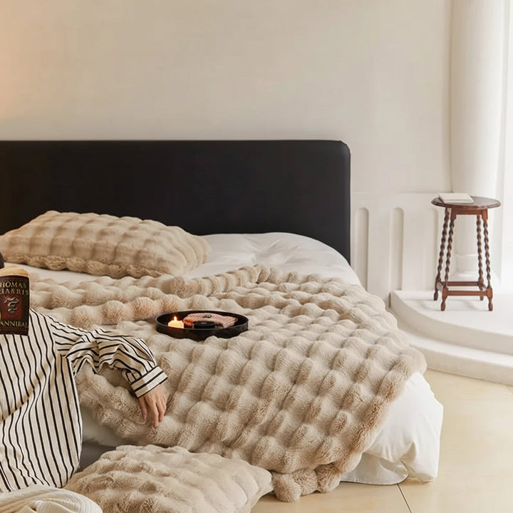 Throw Blanket Faux Fur Plush Soft Cozy Sofa Bed Cover