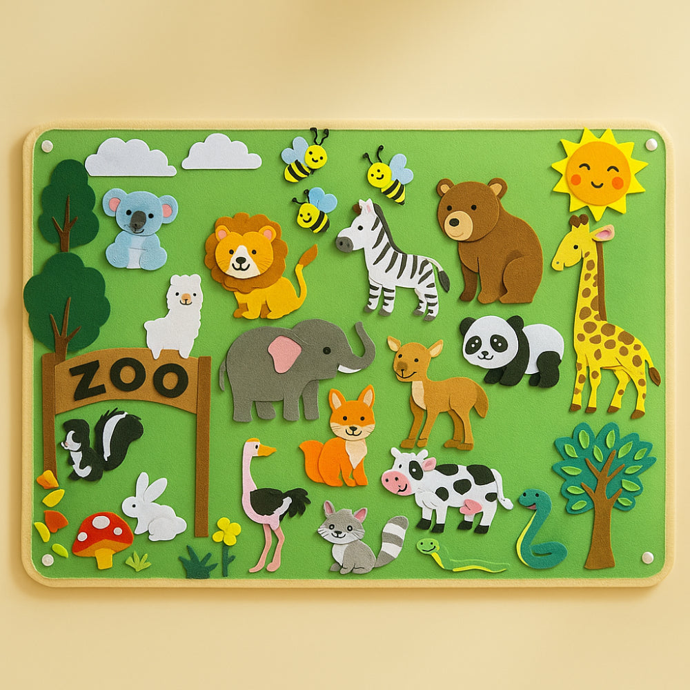 Wall Art Felt Board Interactive Kids Learning Display