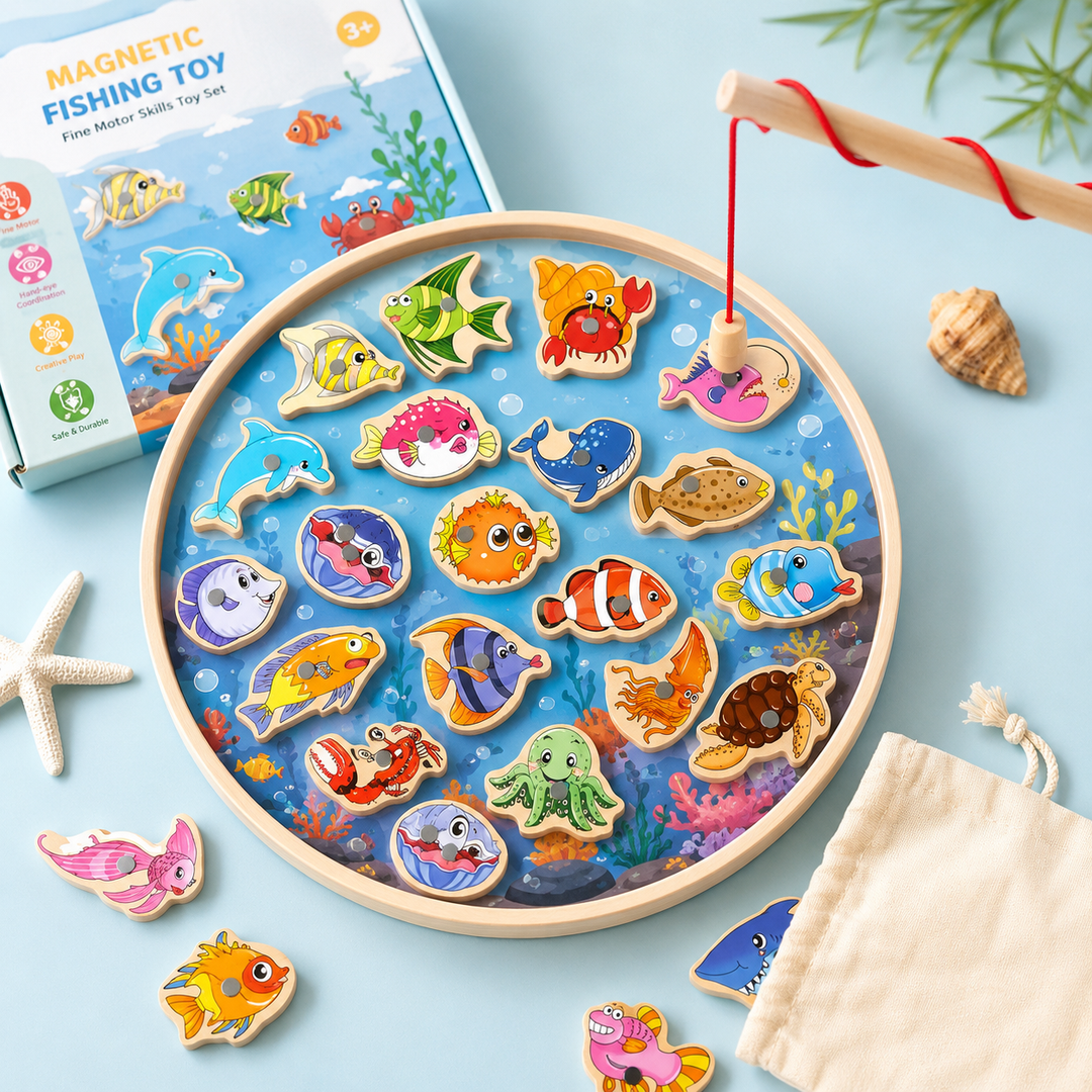 Fishing Toy Fine Skills Toy Set Magnetic Rod