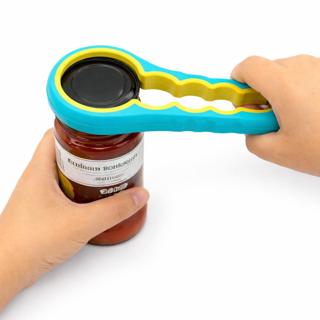 Jar Opener Multi Function Rubber Grip Lid Bottle Opener Tool