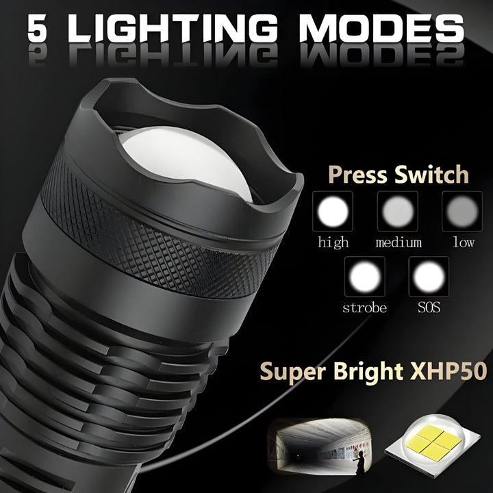 Flashlight LED Rechargeable Outdoor Handheld Light Tool