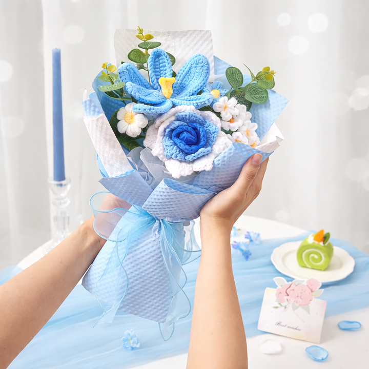 Flower Bouquet Mothers Day Gift Crochet Arrangement Home Decor