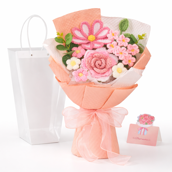 Flower Bouquet Mothers Day Gift Crochet Arrangement Home Decor