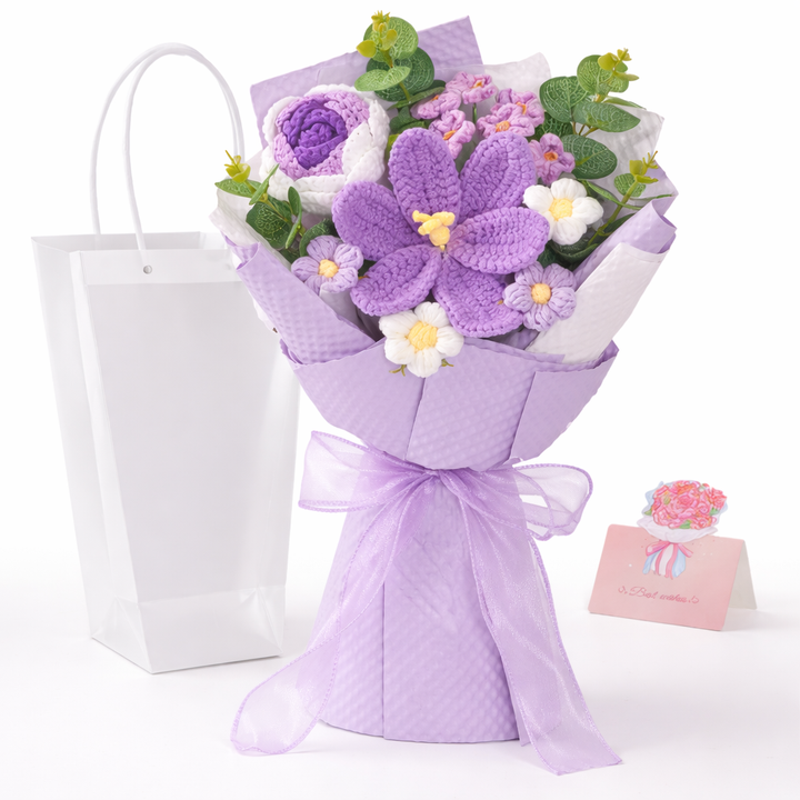 Flower Bouquet Mothers Day Gift Crochet Arrangement Home Decor
