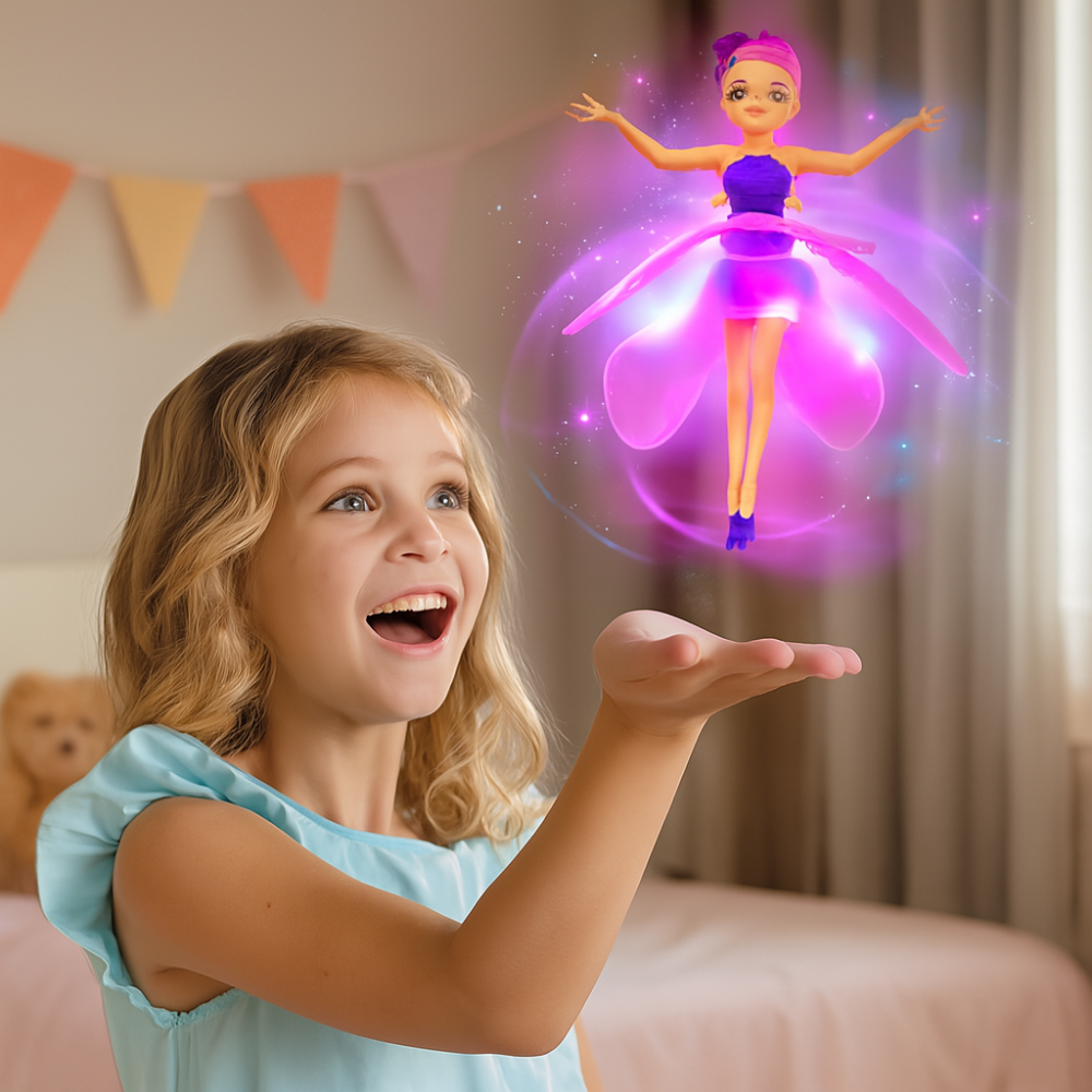 Flying Fairy Princess Toy LED Lights Hand Sensor Kids