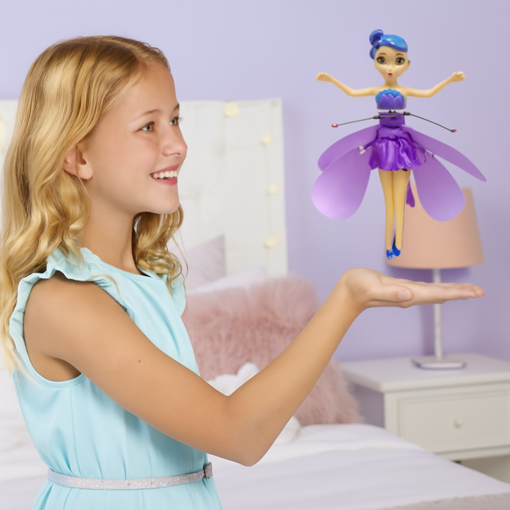 Flying Fairy Princess Toy LED Lights Hand Sensor Kids