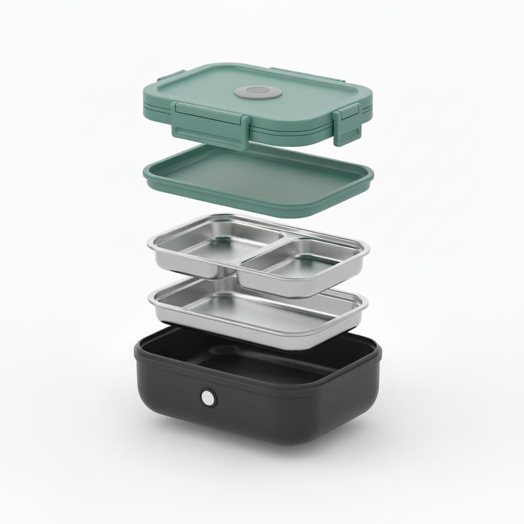 Electric Lunch Box Portable Heated Food Container Stainless Steel