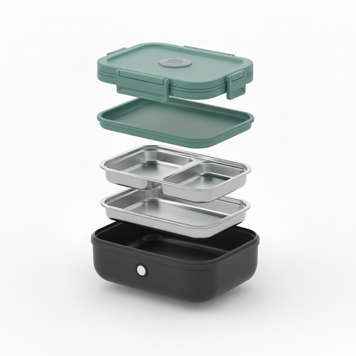 Electric Lunch Box Portable Heated Food Container Stainless Steel