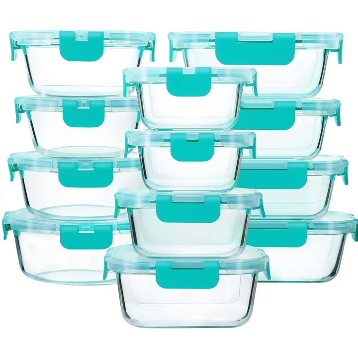 Food Containers Glass Airtight Set Meal Prep Storage Stackable