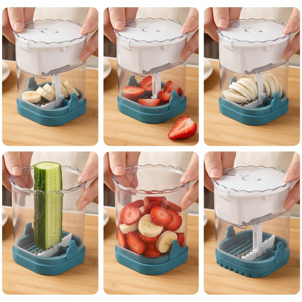 Fruit Slicer 8 Blades Easy Use Strawberry Cutter Fruit Salad