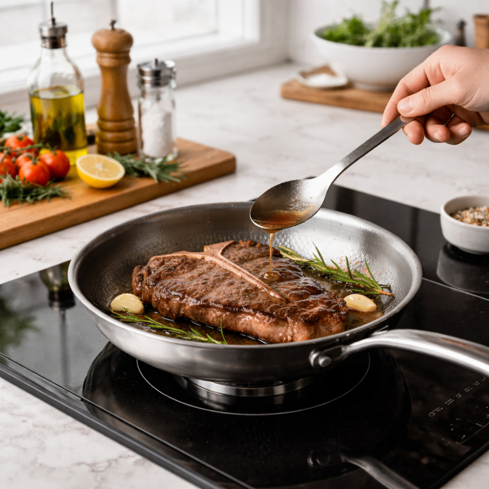 Frying Pan Titanium Cooking Skillet High Heat Use