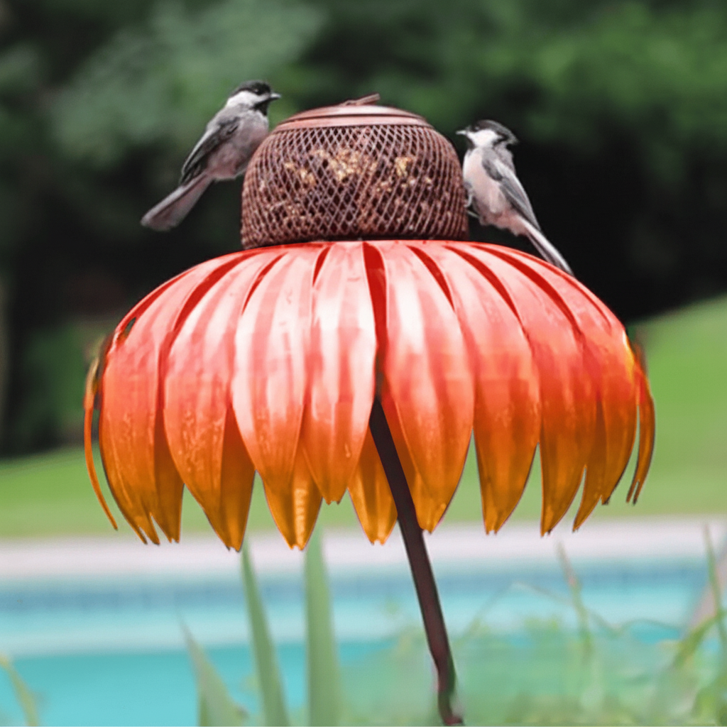 Bird Feeder Metal Garden Sunflower Hanging Outdoor Feeding Bowl