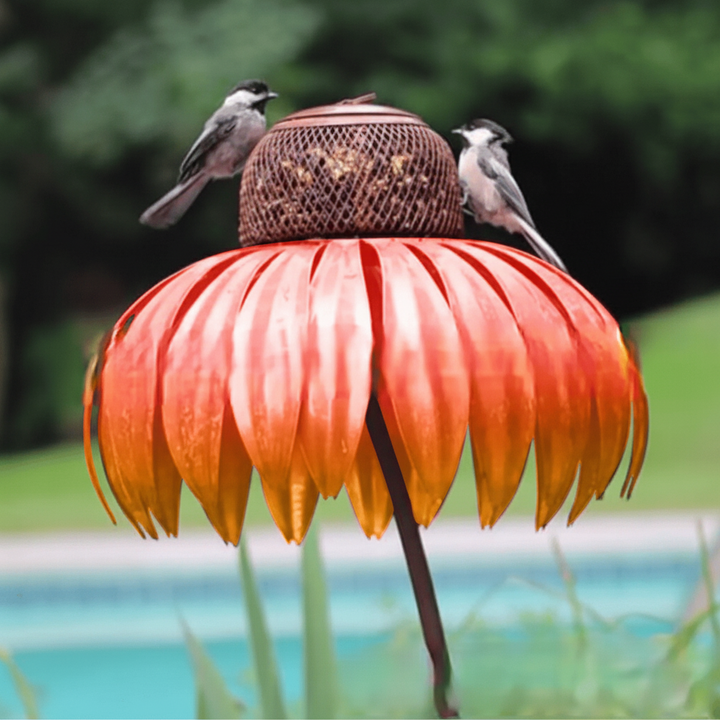 Bird Feeder Metal Garden Sunflower Hanging Outdoor Feeding Bowl