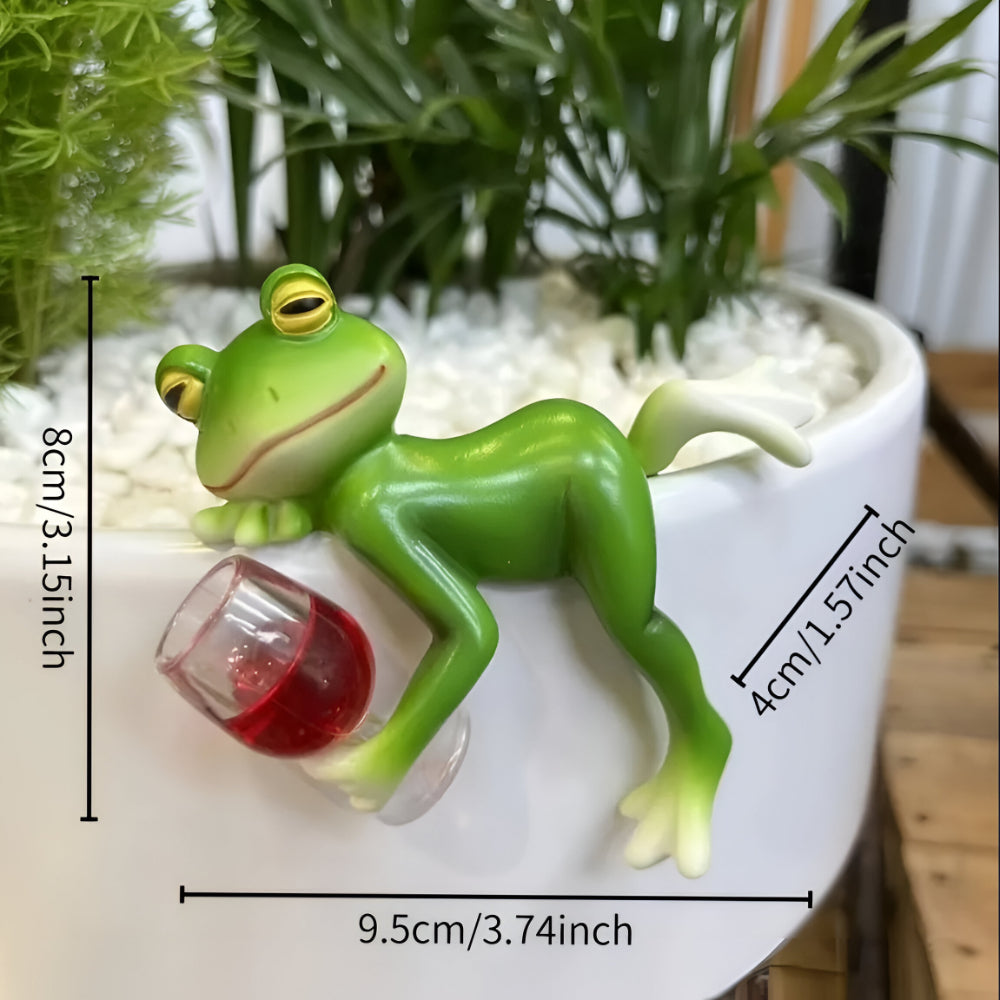 Garden Decor Frog Plant Pot Edge Hanging Ornament