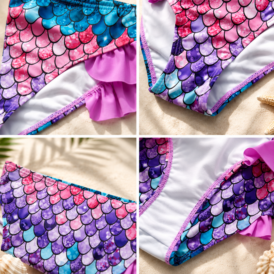Girls Swimsuit Kids Bikini Ruffle Two Piece Swimwear