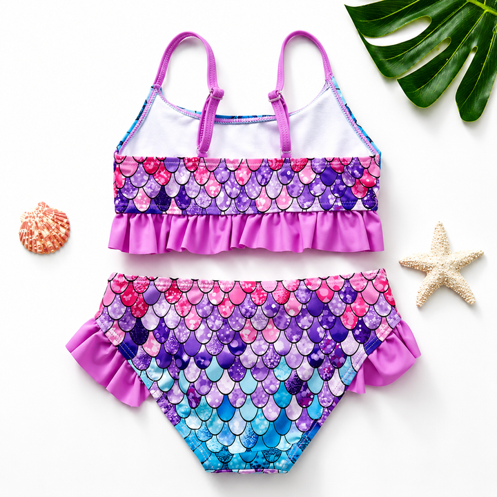 Girls Swimsuit Kids Bikini Ruffle Two Piece Swimwear