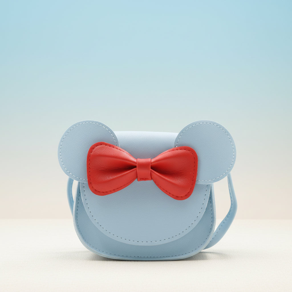 Girls Purse Cute Mouse Crossbody Bag Bow PU Mini Handbag