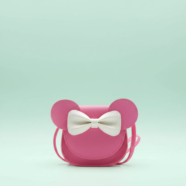 Girls Purse Cute Mouse Crossbody Bag Bow PU Mini Handbag