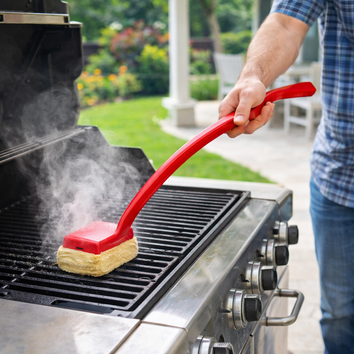 Grill Cleaning Brush Steam Scrubber Bristle Free Long Handle