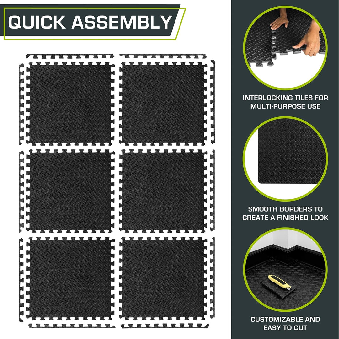 Gym Floor Mats Interlocking EVA Foam Exercise Flooring Tiles