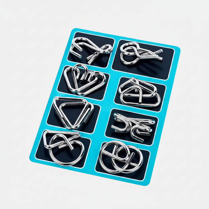 Puzzle Toys Metal Brain Teaser Logic Game Set