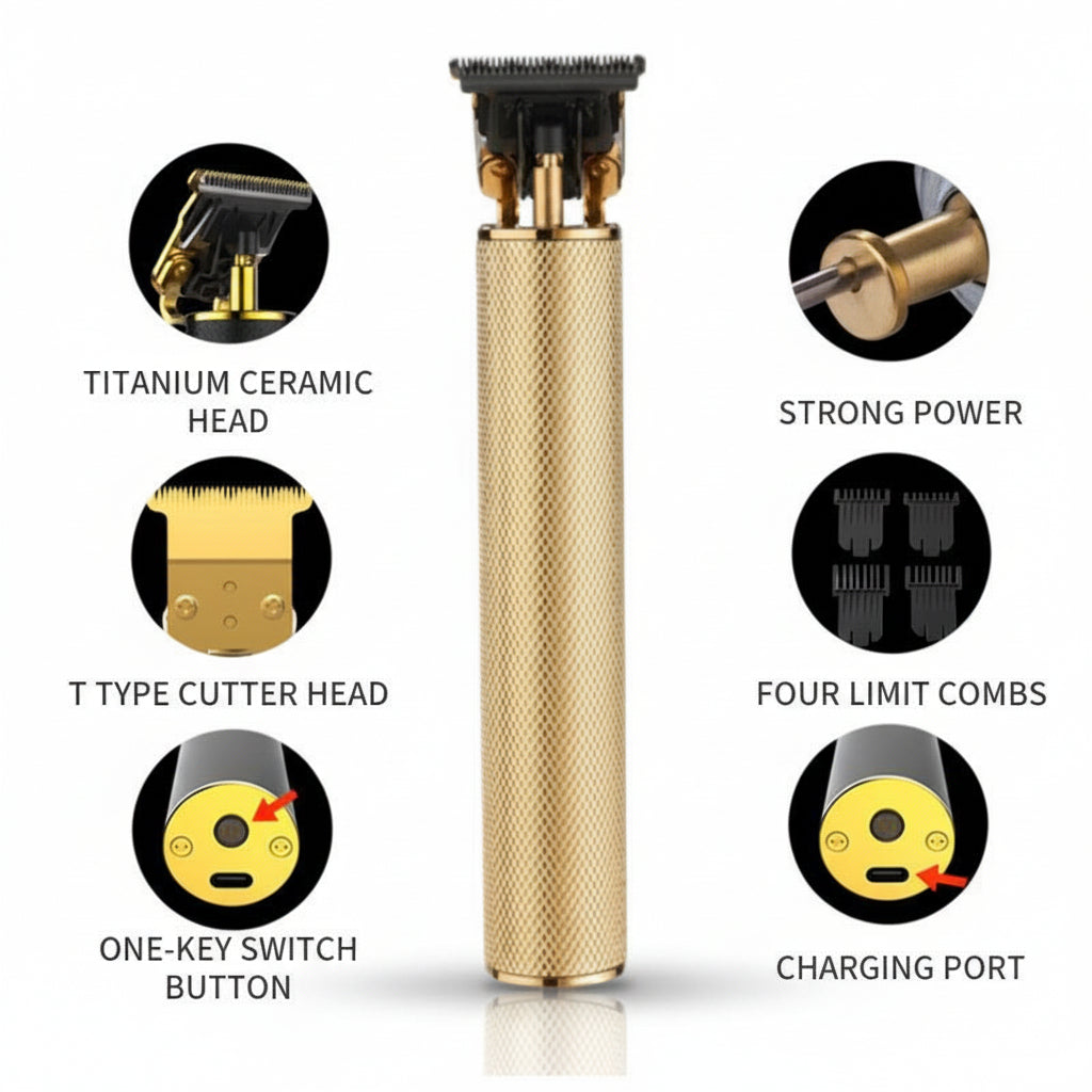 Hair Trimmer Professional T Blade Cordless Beard Grooming Tool
