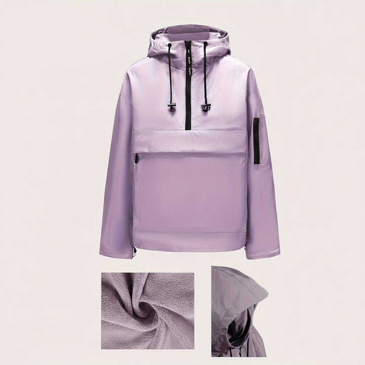 Hooded Jacket Casual Pullover Zipper Pocket