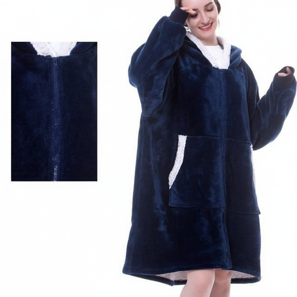 Wearable  Cozy Blanket Hooded Thick Warm Blanket