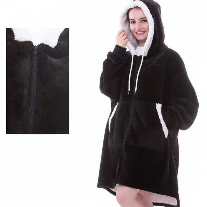 Wearable  Cozy Blanket Hooded Thick Warm Blanket