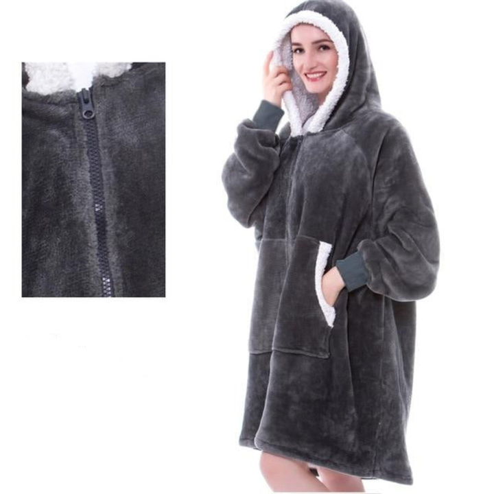 Wearable  Cozy Blanket Hooded Thick Warm Blanket
