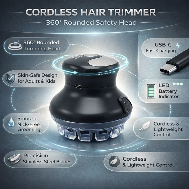 Hair Clipper Electric Cordless Trimmer 360 Safe Head Shaver