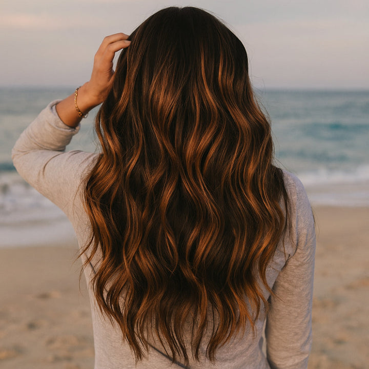 Hair Extensions Natural Wavy Human Hair Clip-In Long Volume Set