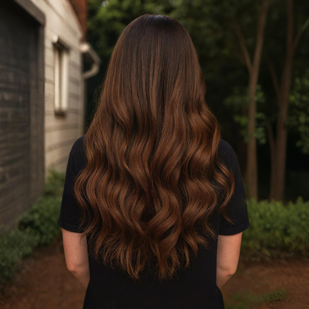 Hair Extensions Natural Wavy Human Hair Clip-In Long Volume Set
