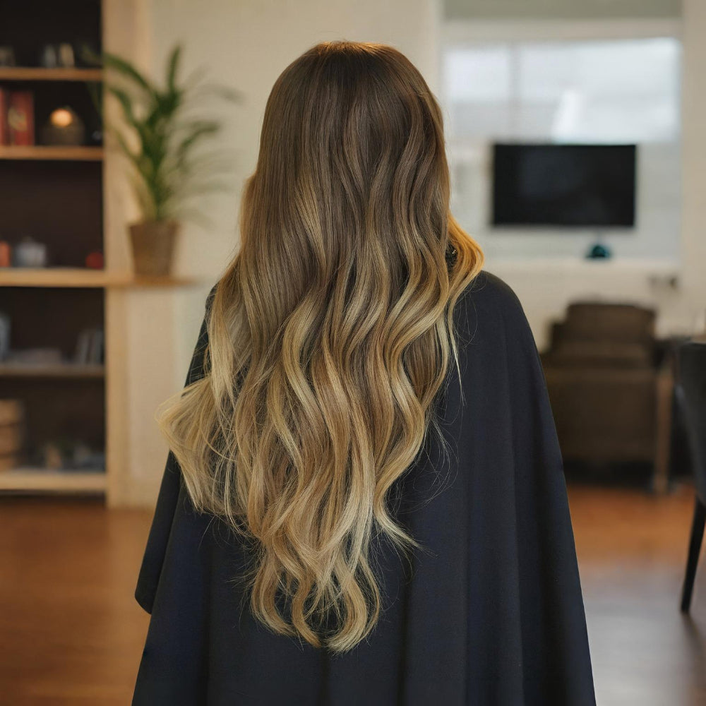 Hair Extensions Natural Wavy Human Hair Clip-In Long Volume Set