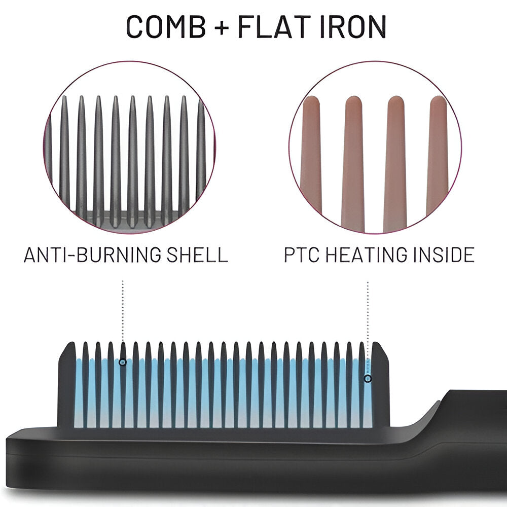 Hair Straightening Comb Heated Styling Brush Tool