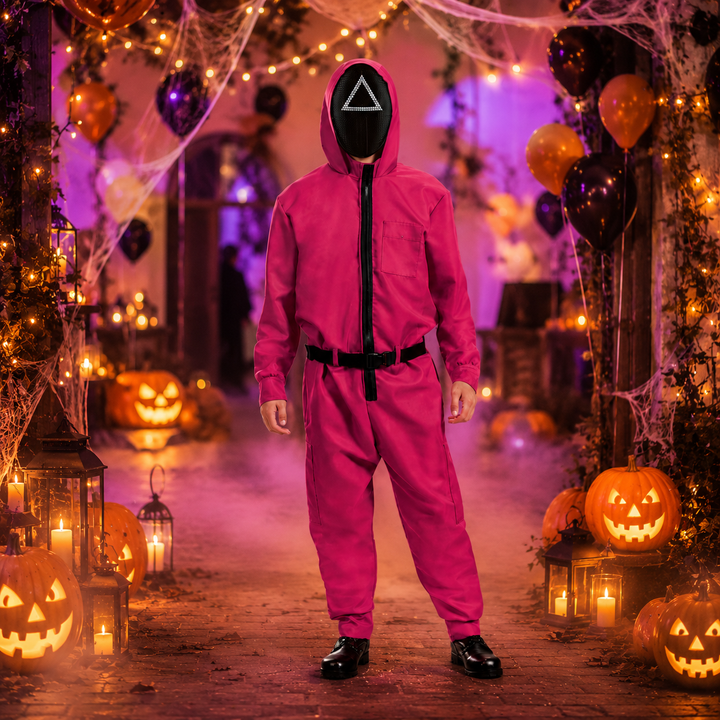 Halloween Costume Jumpsuit Mask Party Outfit