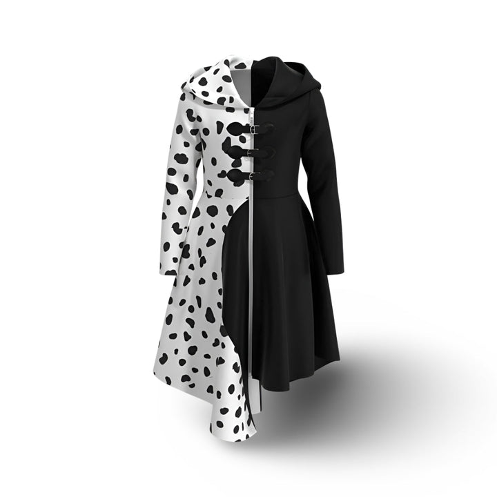 Halloween Costume Spotted Dress Cape Cosplay Outfit